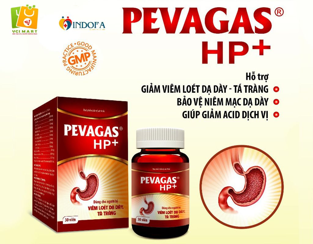 PEVAGAS HP+ - Hỗ trợ điều trị viêm loét dạ dày